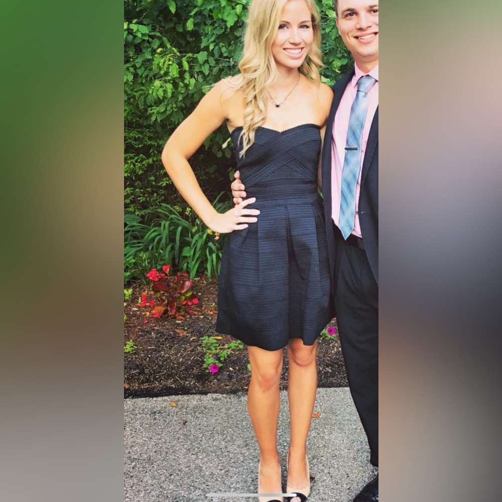 Black strapless dress